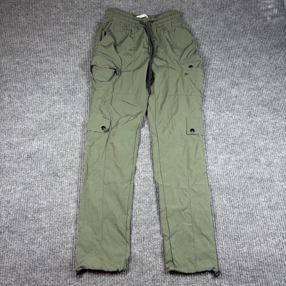 PacSun Pants Men's XS Relaxed Cargo Green Drawstring Elastic Waist Adjustable